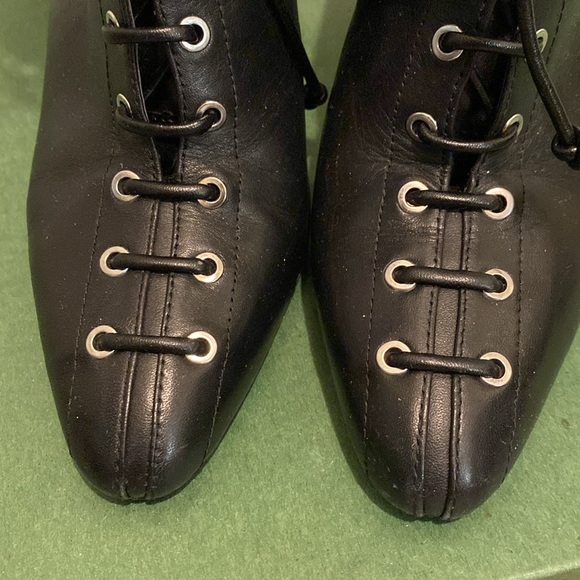 Zara Laced Leather Heeled Ankle Boots - Picture 5 of 10